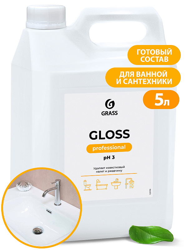 Чистящее средство для сан.узлов "Gloss Professional" (канистра 5,3кг)